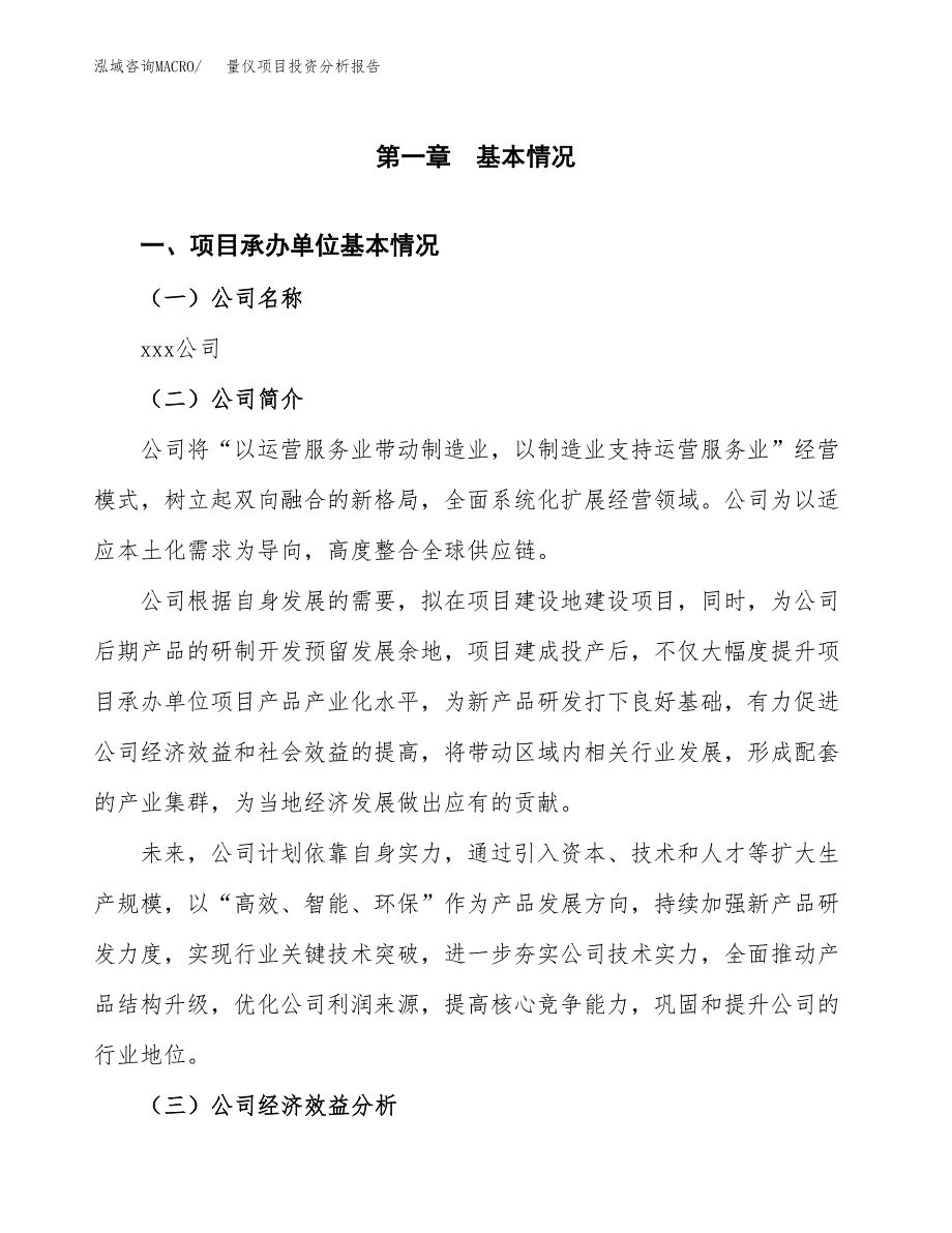 （模板）量仪项目投资分析报告_第4页