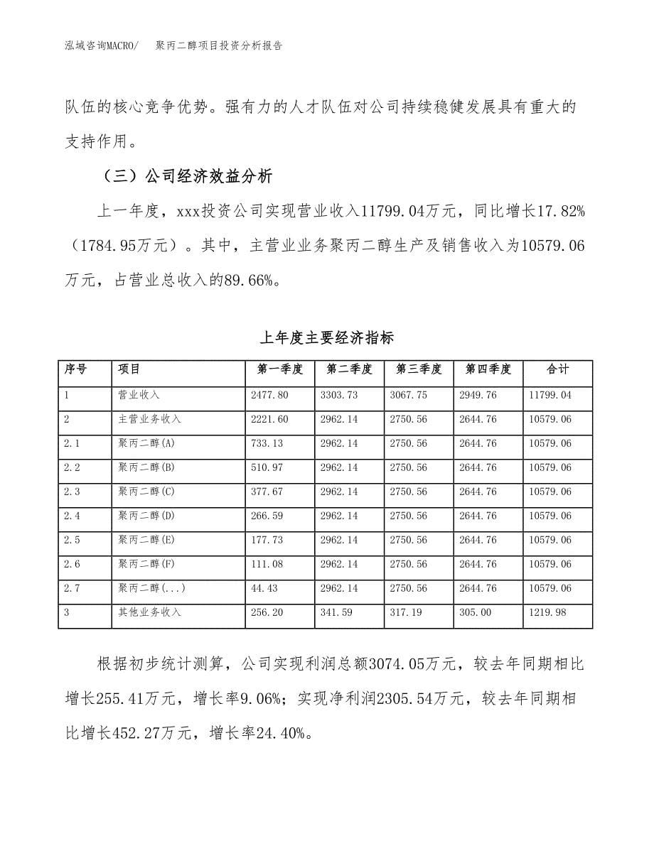 （模板）聚丙二醇项目投资分析报告_第5页