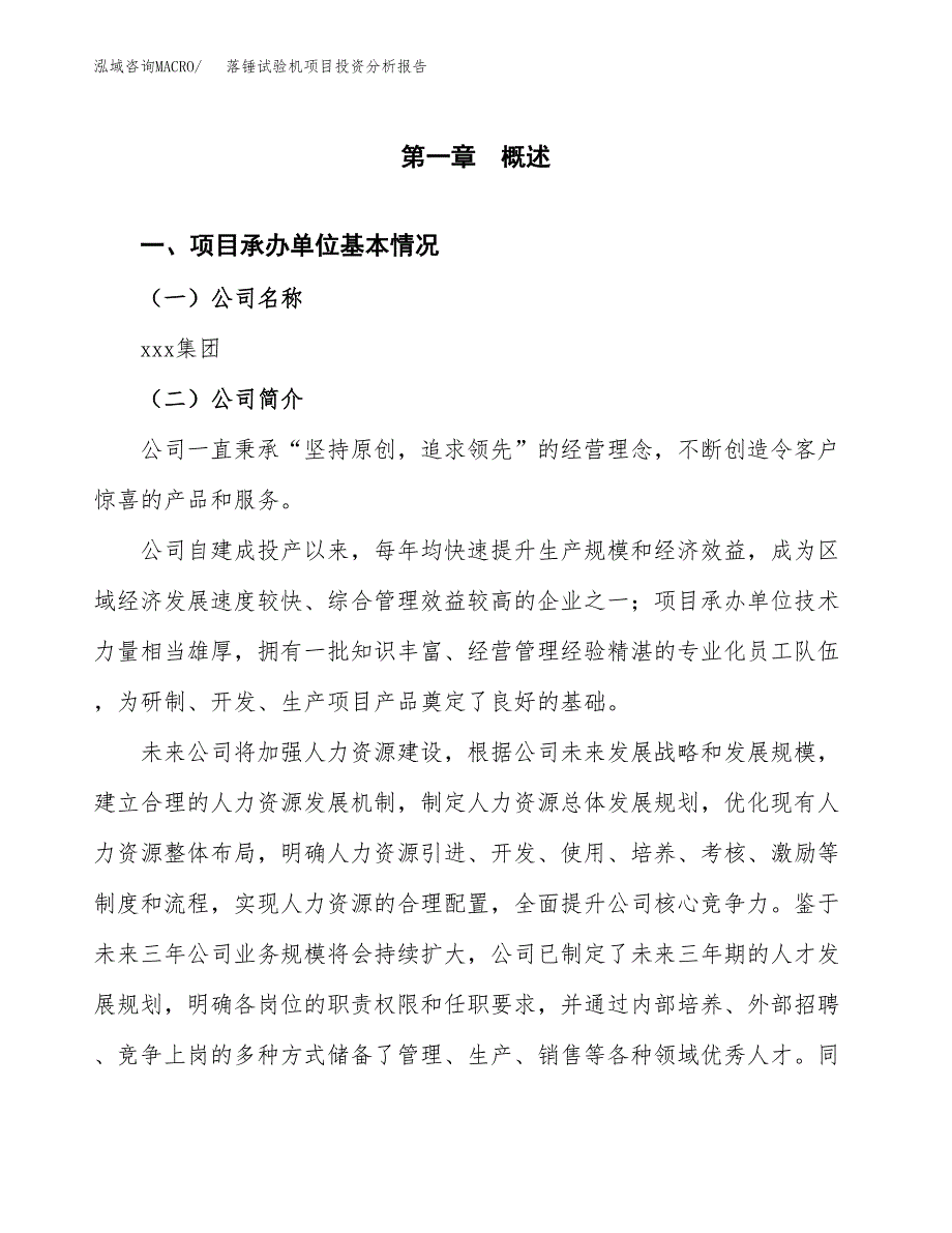 （模板）落锤试验机项目投资分析报告_第4页