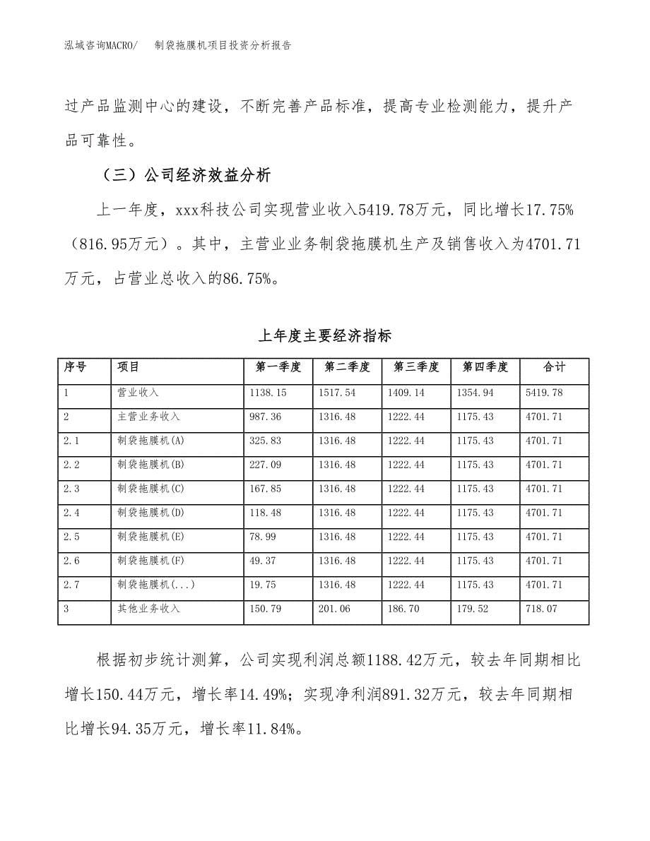 （模板）制袋拖膜机项目投资分析报告_第5页