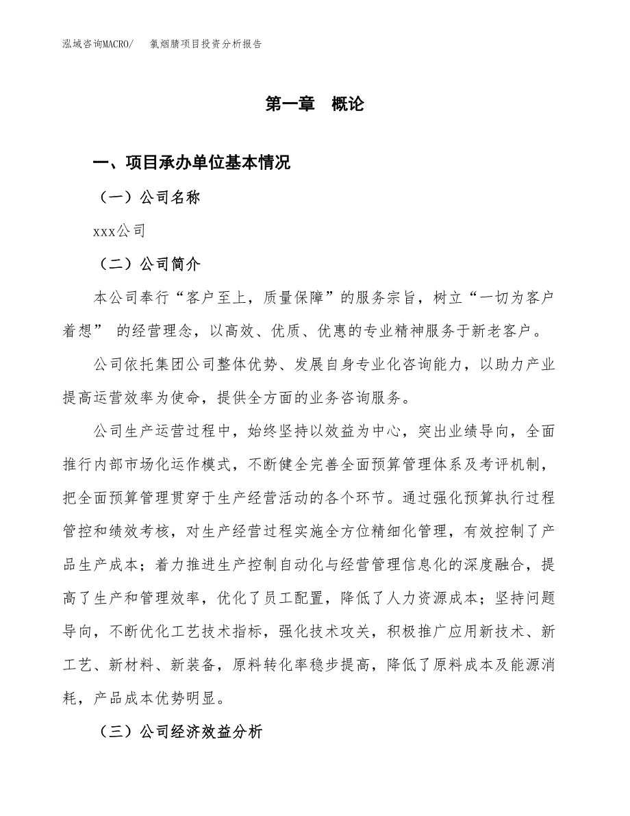 （模板）氯烟腈项目投资分析报告_第4页