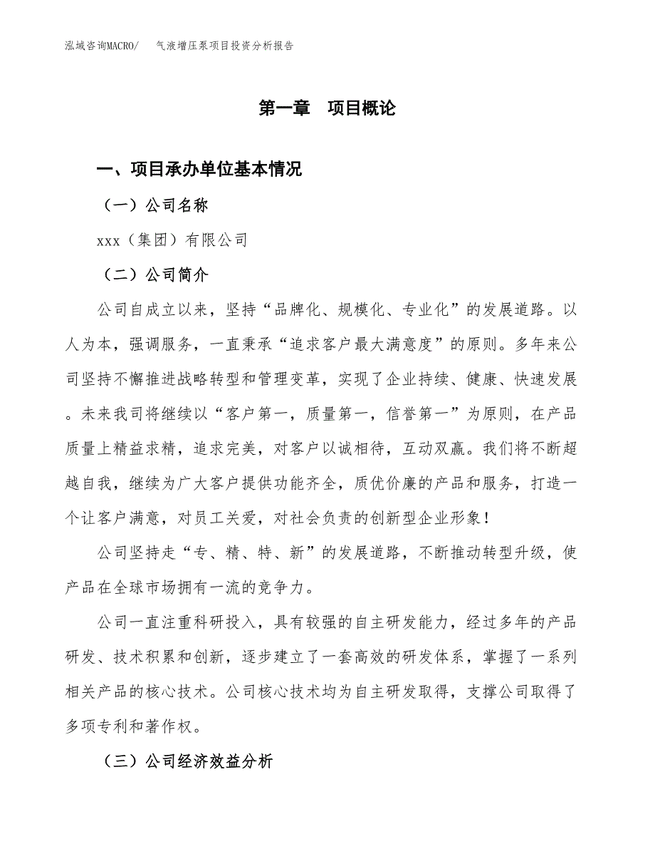 （模板）气液增压泵项目投资分析报告_第4页