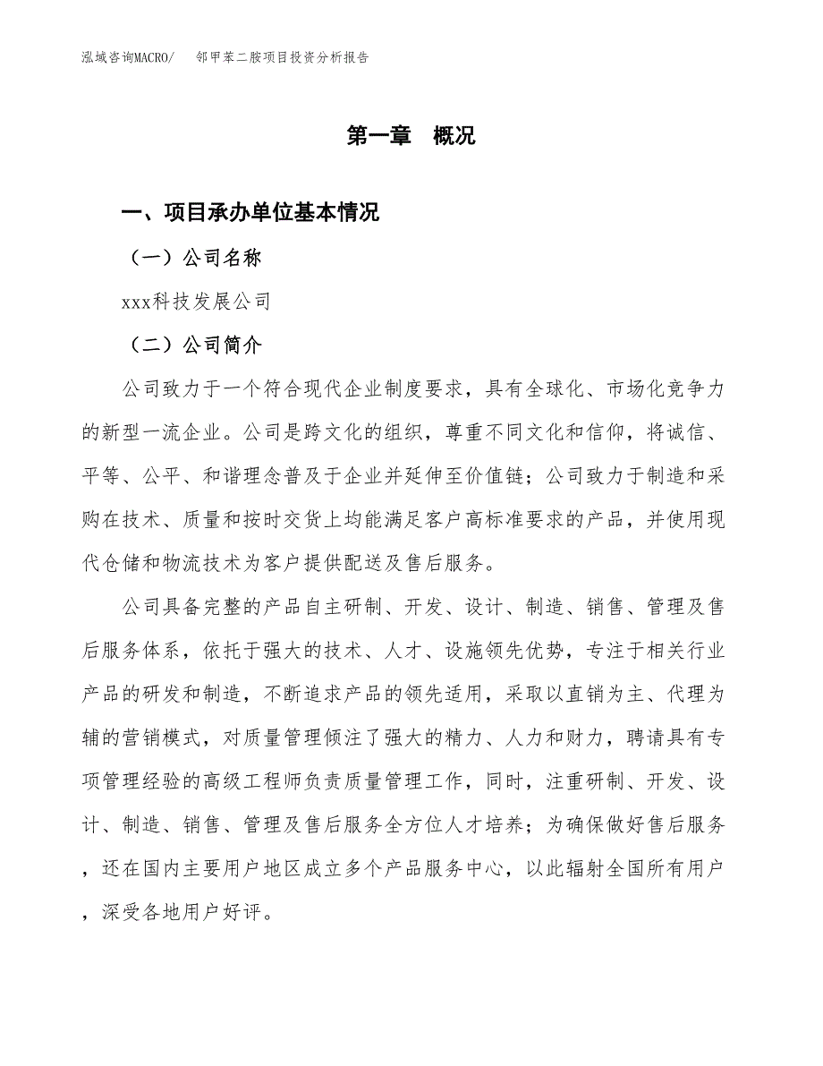 （模板）邻甲苯二胺项目投资分析报告_第4页