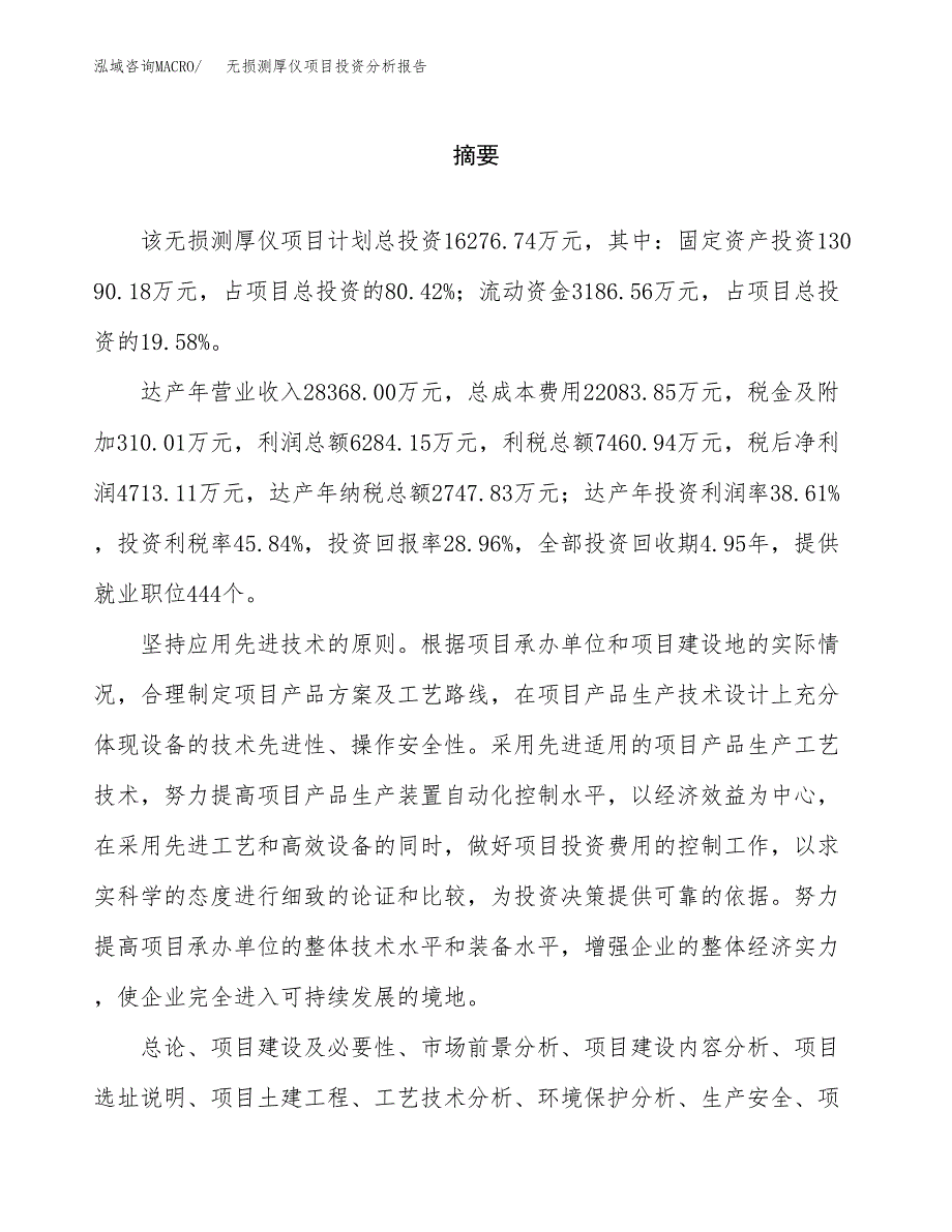 （模板）无损测厚仪项目投资分析报告_第2页