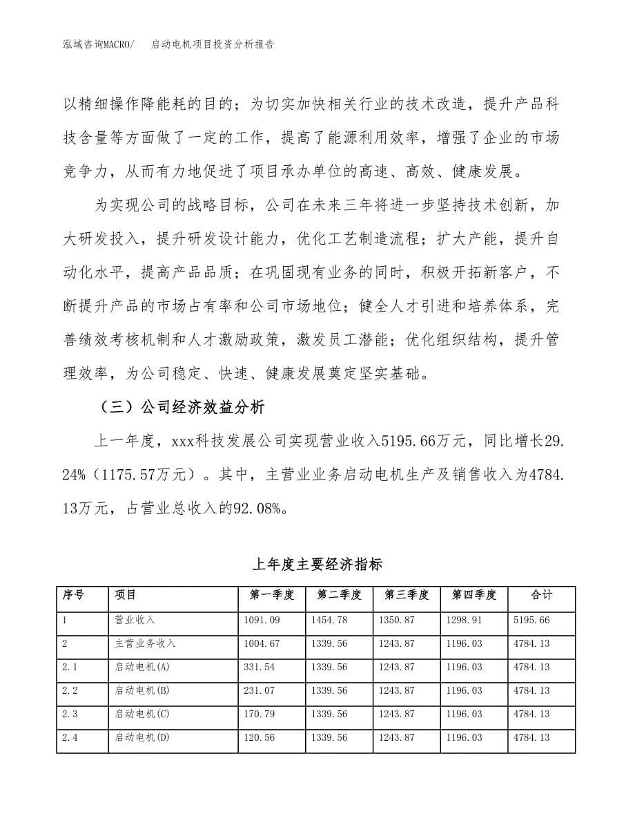 （模板）启动电机项目投资分析报告 (1)_第5页