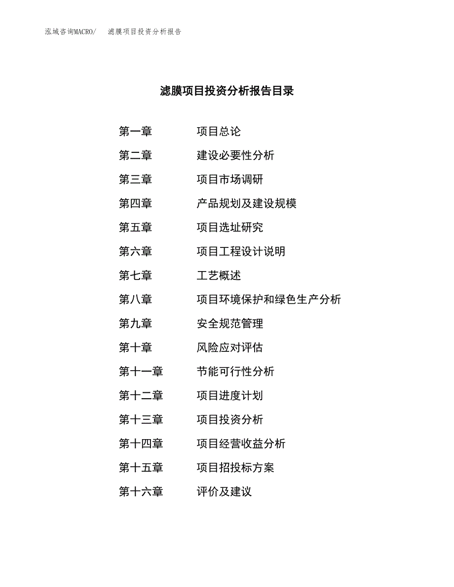 （模板）滤膜项目投资分析报告_第3页