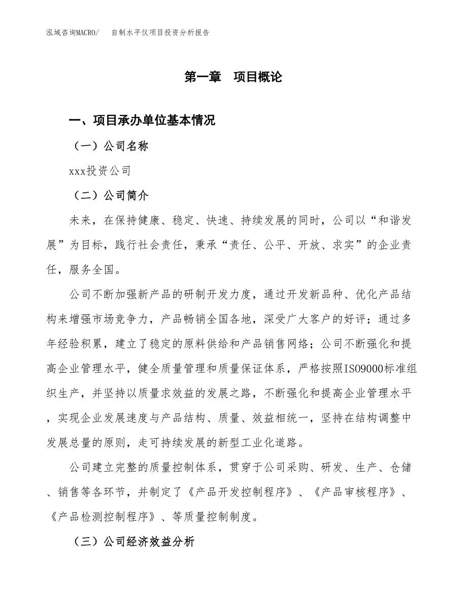 （模板）自制水平仪项目投资分析报告_第4页