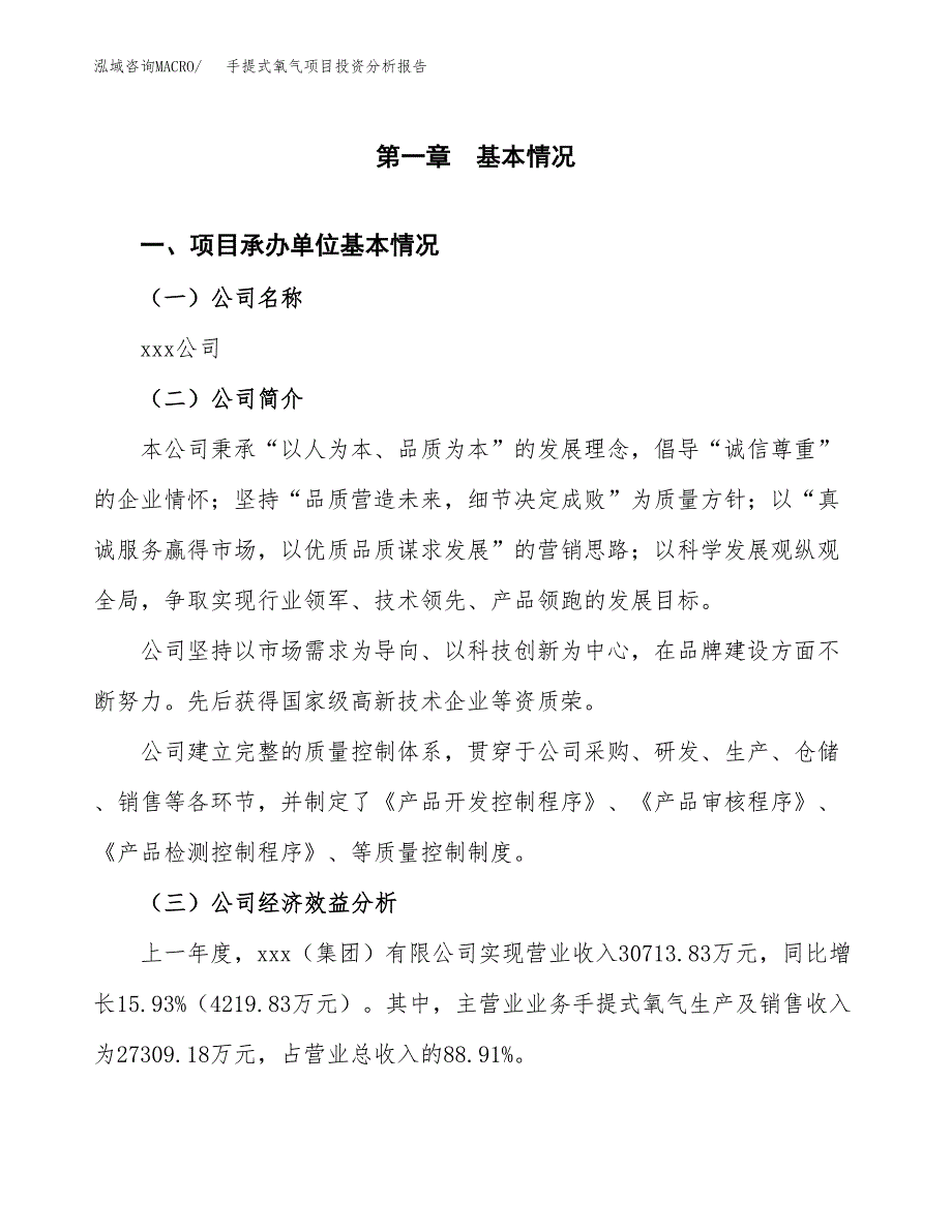 （模板）手提式氧气项目投资分析报告_第4页