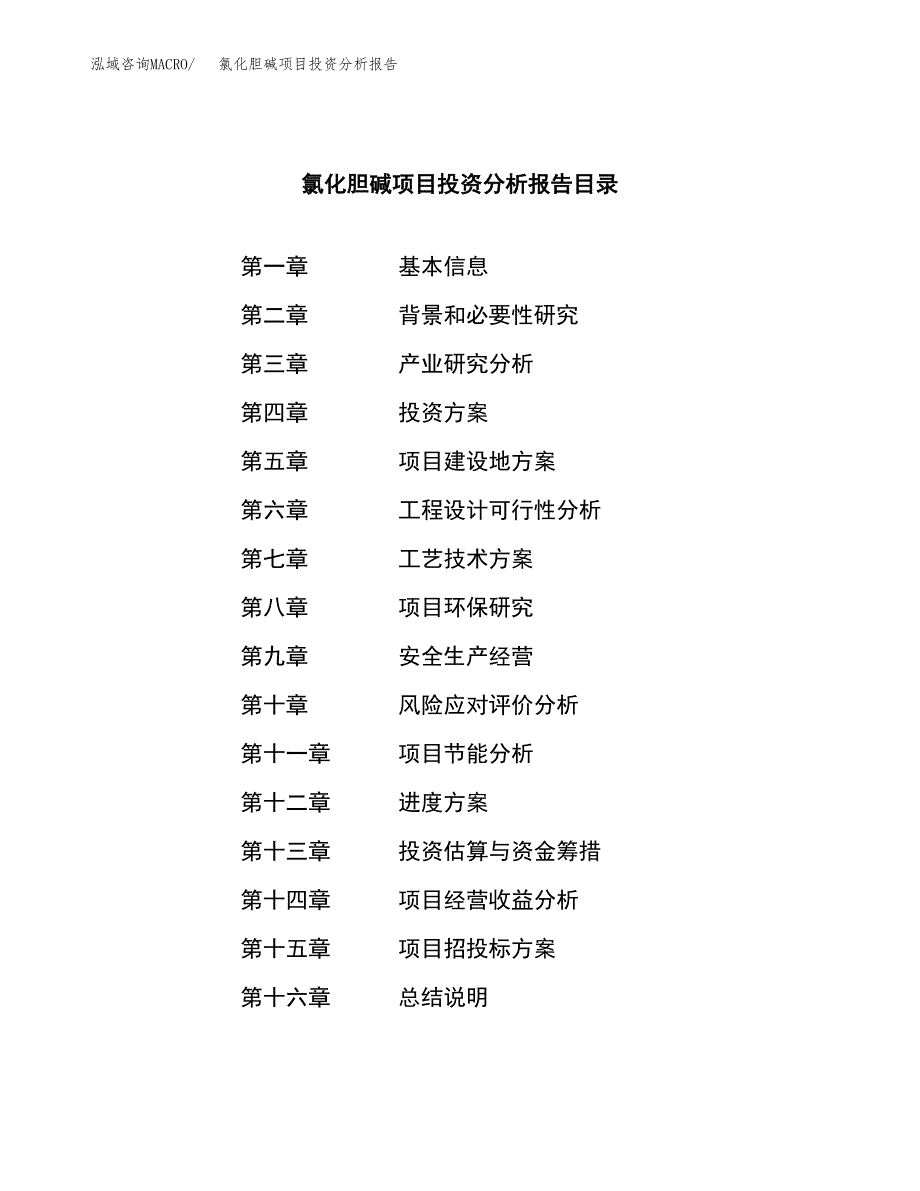 （模板）氯化胆碱项目投资分析报告_第4页