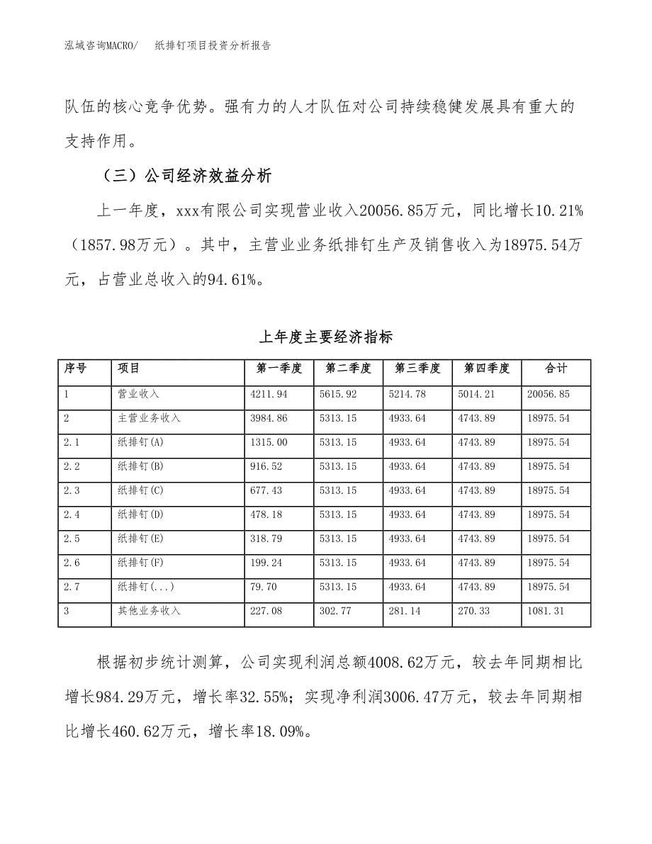 （模板）纸排钉项目投资分析报告_第5页