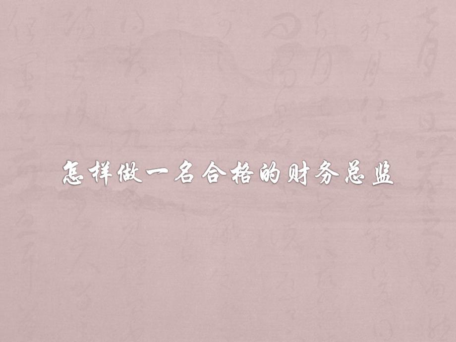 怎样做一名合格的财务总监.ppt_第1页