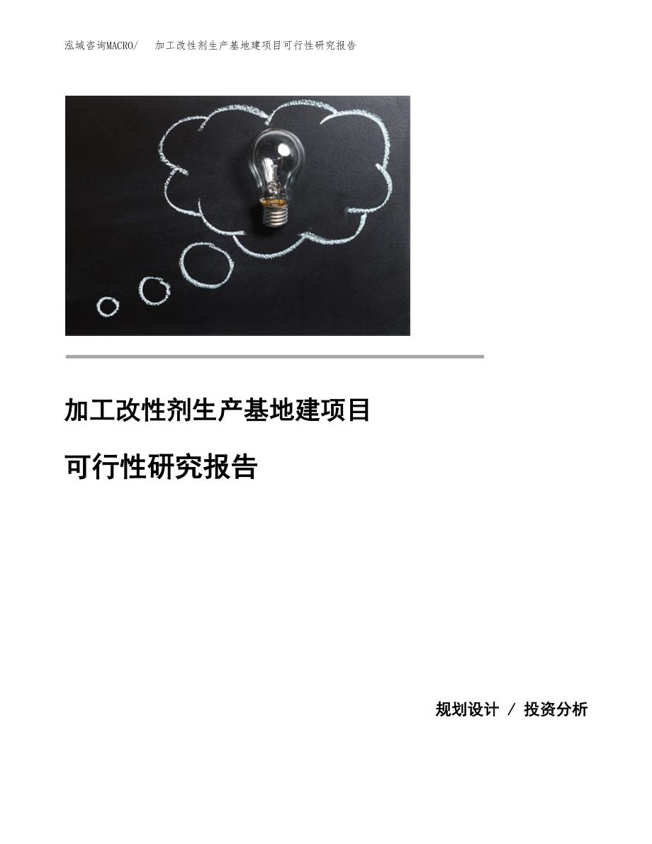 （模板）加工改性剂生产基地建项目可行性研究报告_第1页