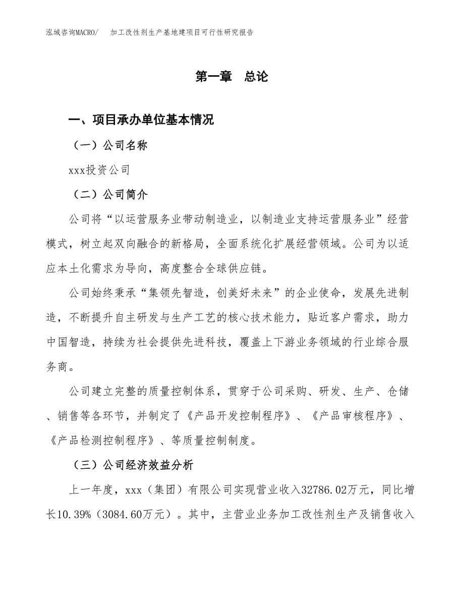 （模板）加工改性剂生产基地建项目可行性研究报告_第5页