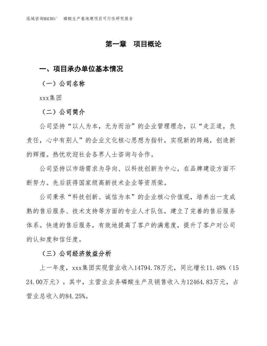 （模板）磷酸生产基地建项目可行性研究报告 (1)_第4页