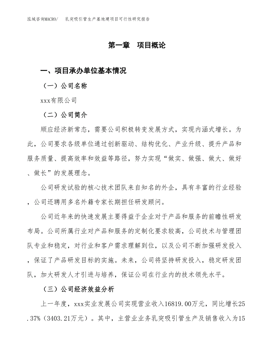 （模板）乳突吸引管生产基地建项目可行性研究报告_第4页