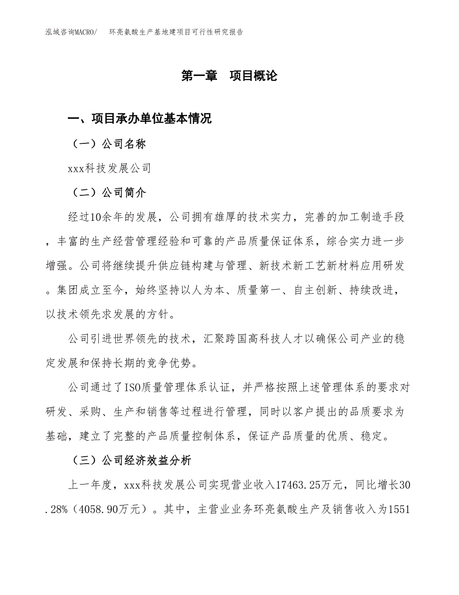 （模板）环亮氨酸生产基地建项目可行性研究报告_第4页