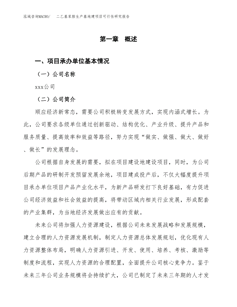 （模板）二乙基苯胺生产基地建项目可行性研究报告_第4页