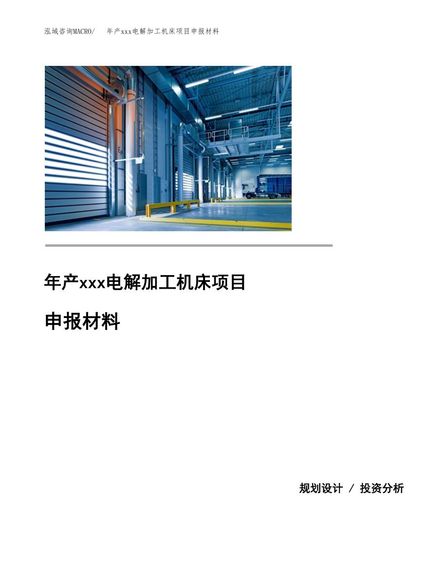 年产xxx电解加工机床项目申报材料_第1页