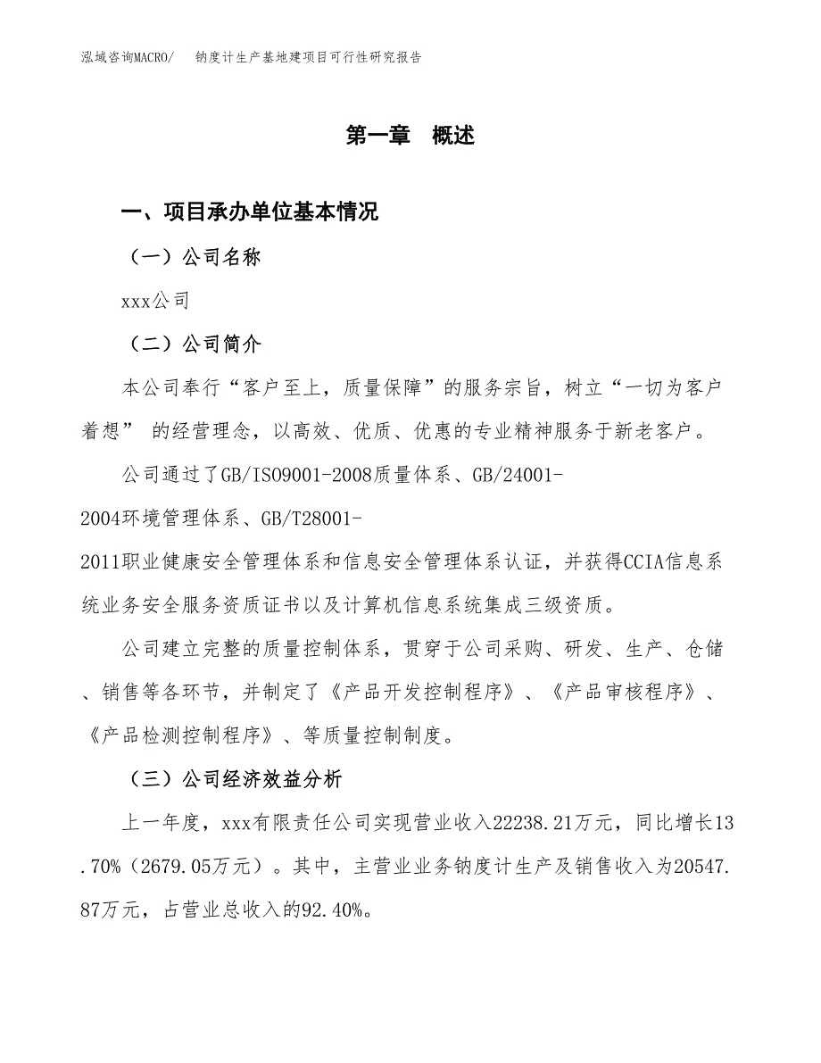 （模板）钠度计生产基地建项目可行性研究报告 (1)_第4页