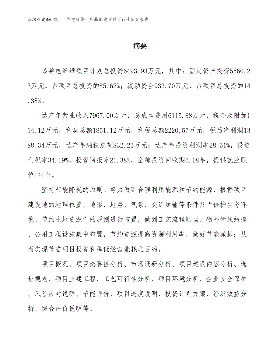 （模板）导电纤维生产基地建项目可行性研究报告_第2页