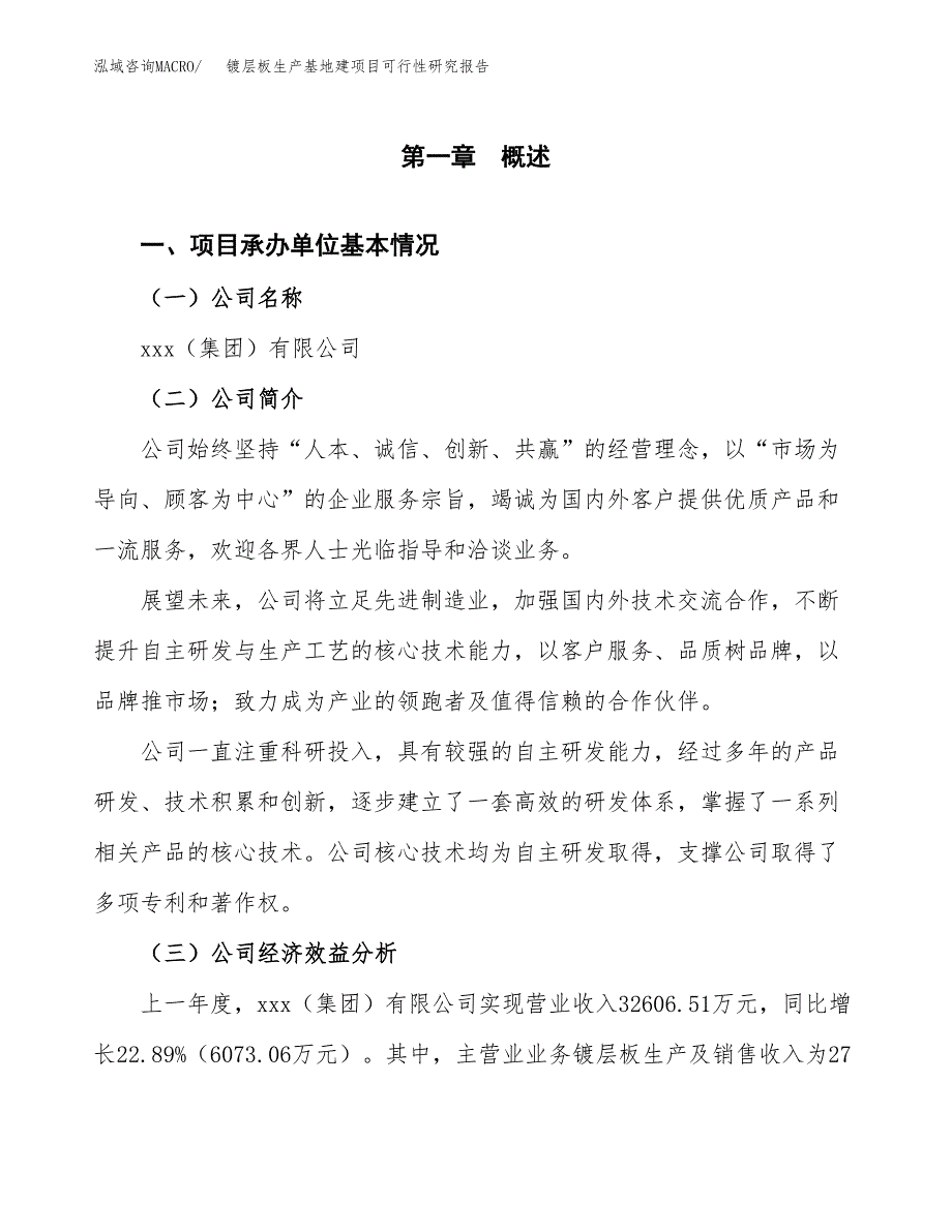 （模板）镀层板生产基地建项目可行性研究报告_第4页