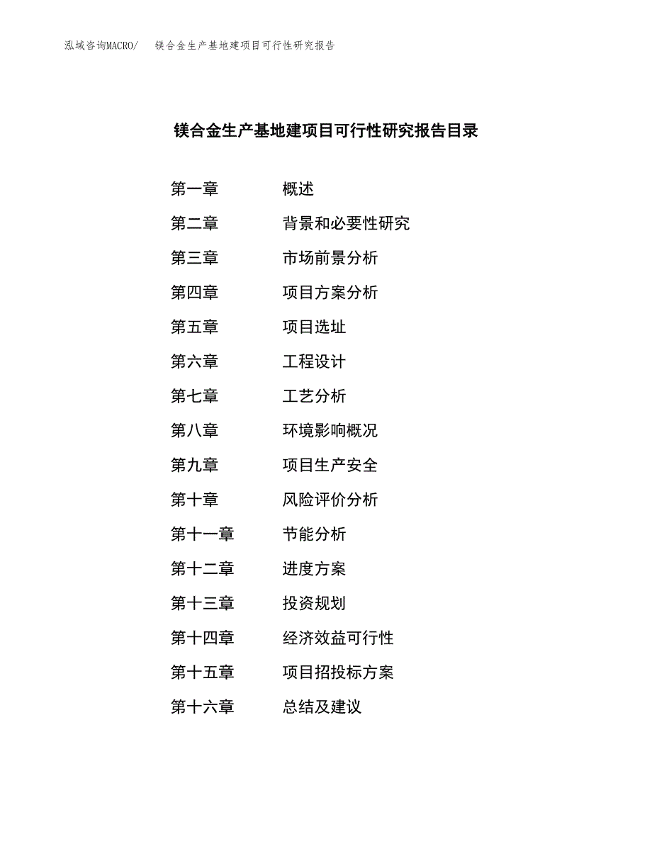 （模板）镁合金生产基地建项目可行性研究报告_第3页