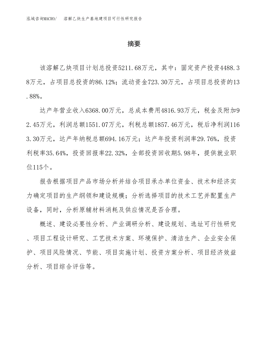 （模板）溶解乙炔生产基地建项目可行性研究报告_第2页