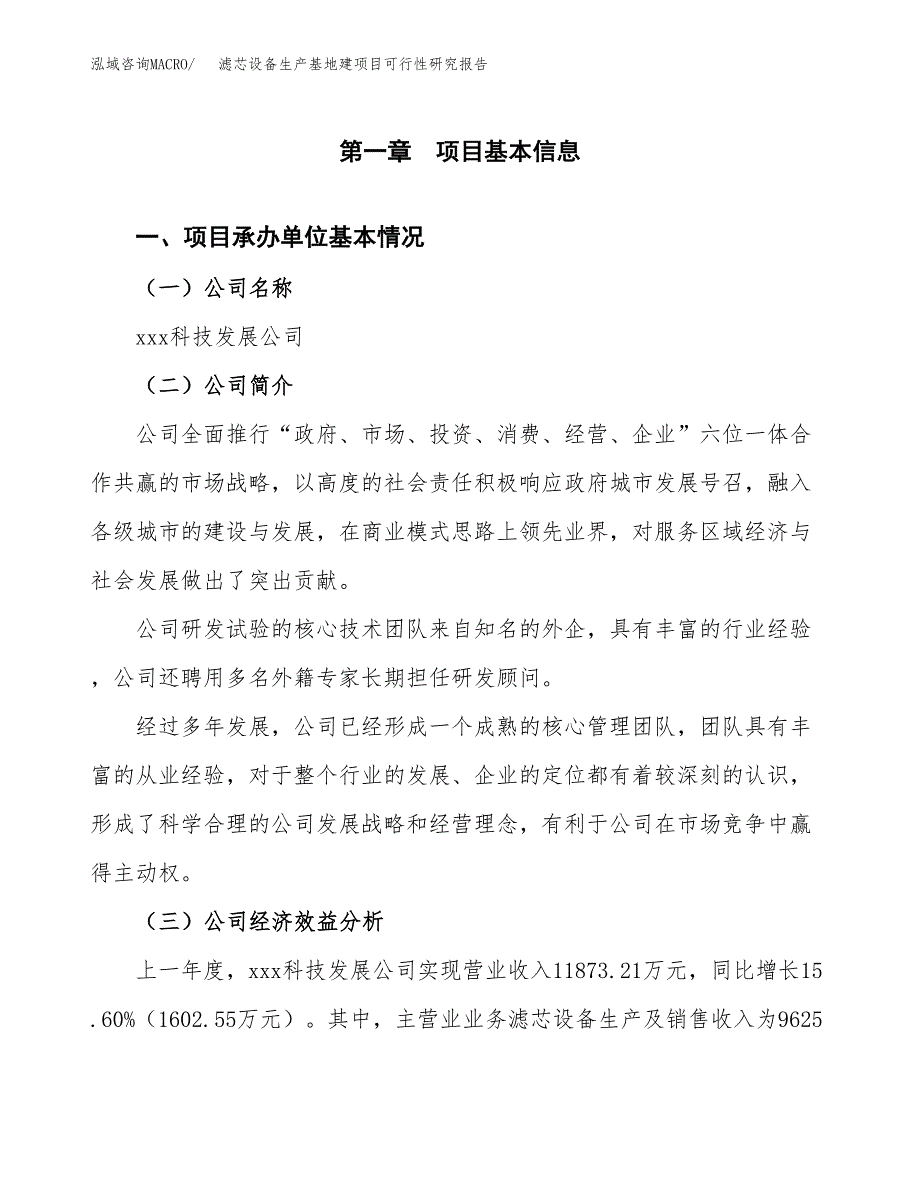 （模板）滤芯设备生产基地建项目可行性研究报告_第4页