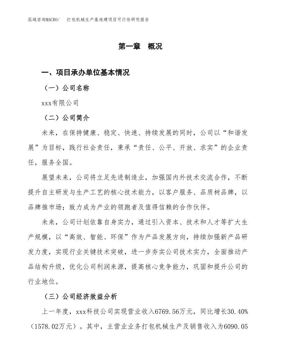 （模板）打包机械生产基地建项目可行性研究报告_第5页