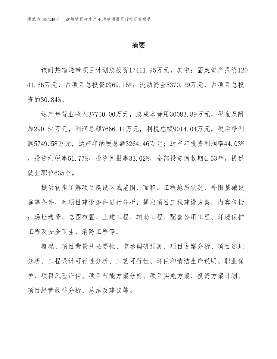 （模板）耐热输送带生产基地建项目可行性研究报告_第2页