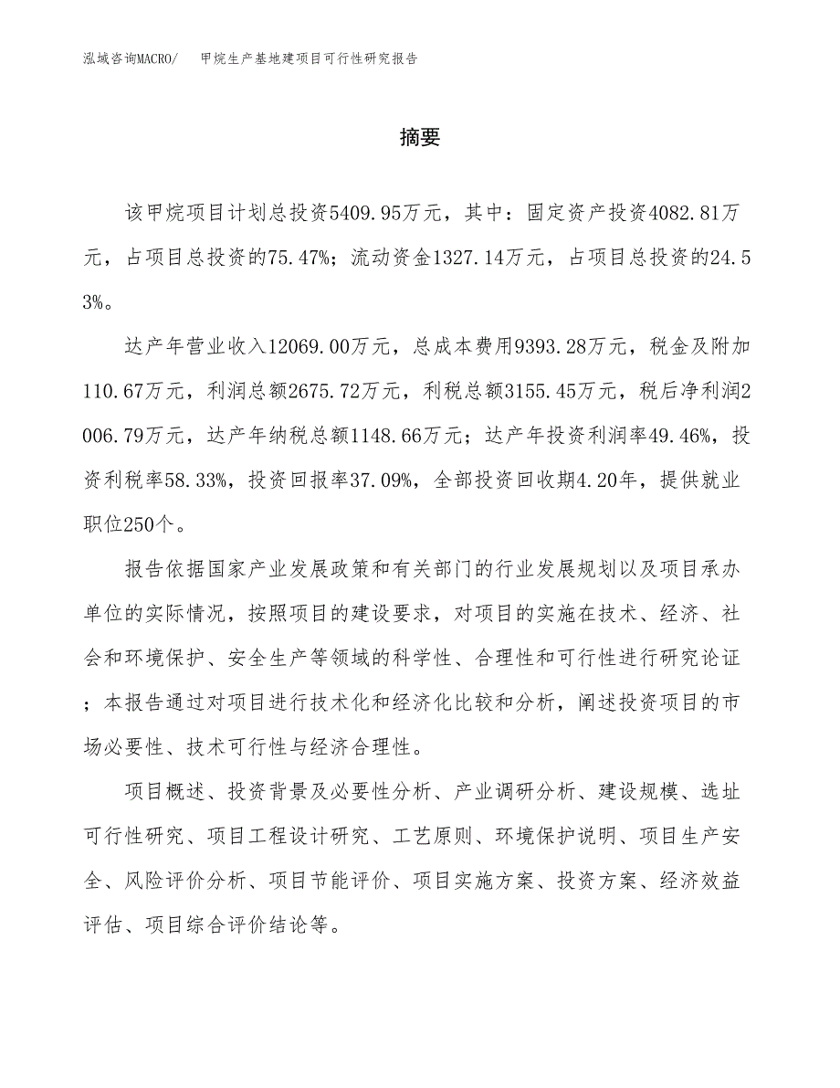 （模板）甲烷生产基地建项目可行性研究报告_第2页