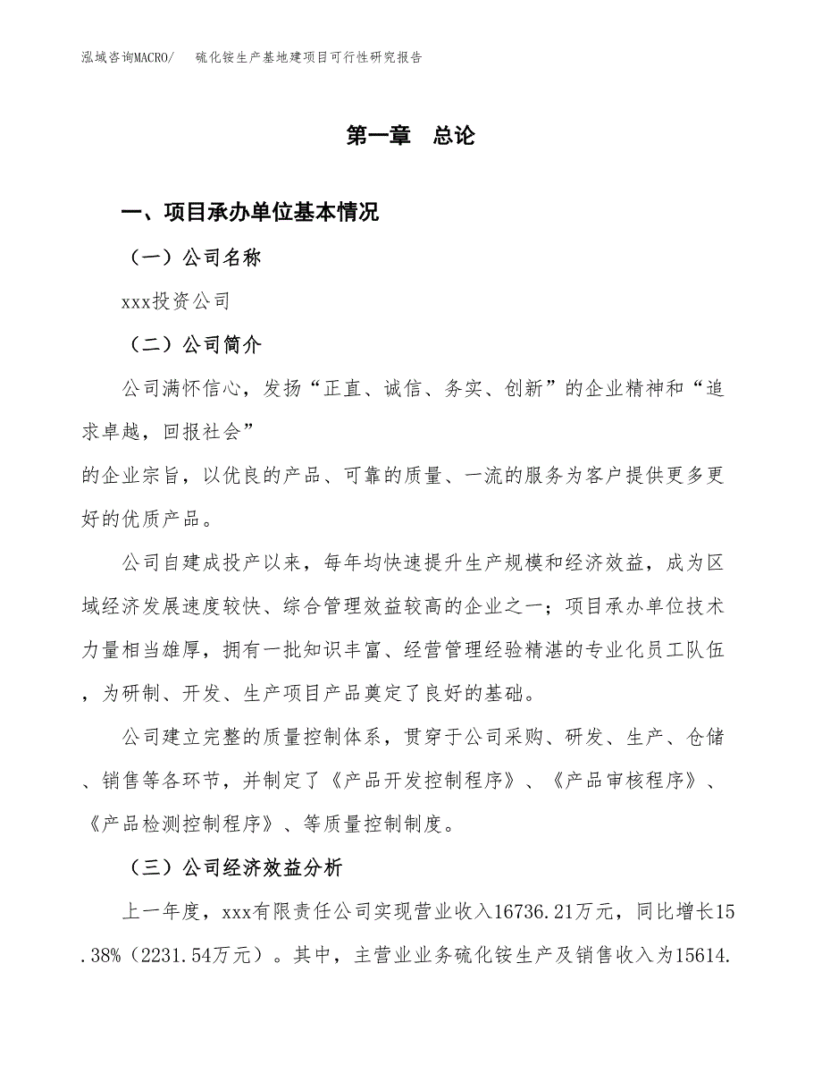 （模板）硫化铵生产基地建项目可行性研究报告_第4页