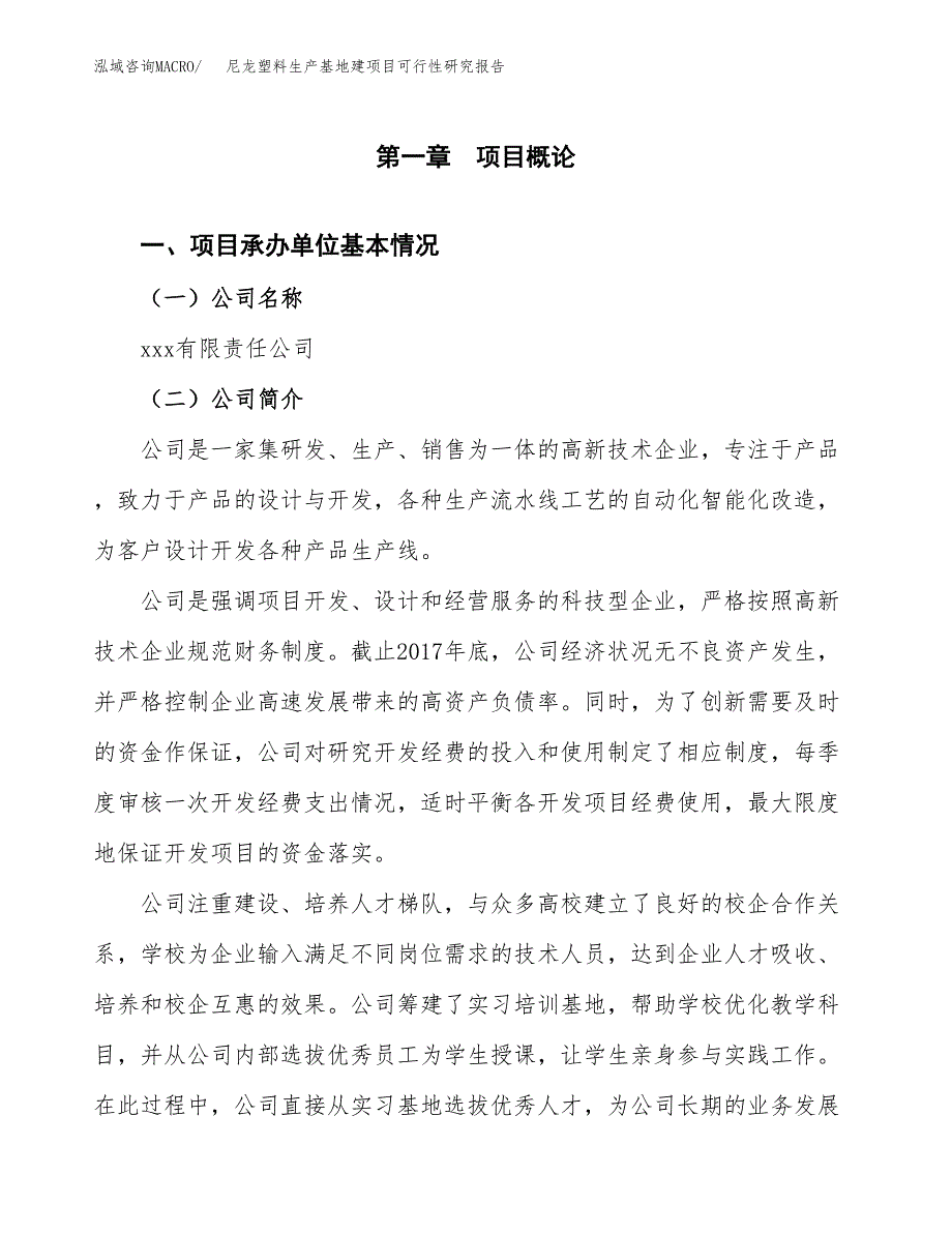 （模板）尼龙塑料生产基地建项目可行性研究报告_第4页