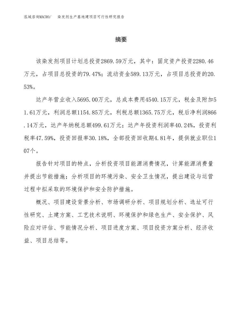 （模板）染发剂生产基地建项目可行性研究报告_第2页