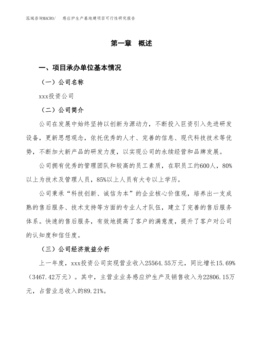 （模板）感应炉生产基地建项目可行性研究报告_第4页