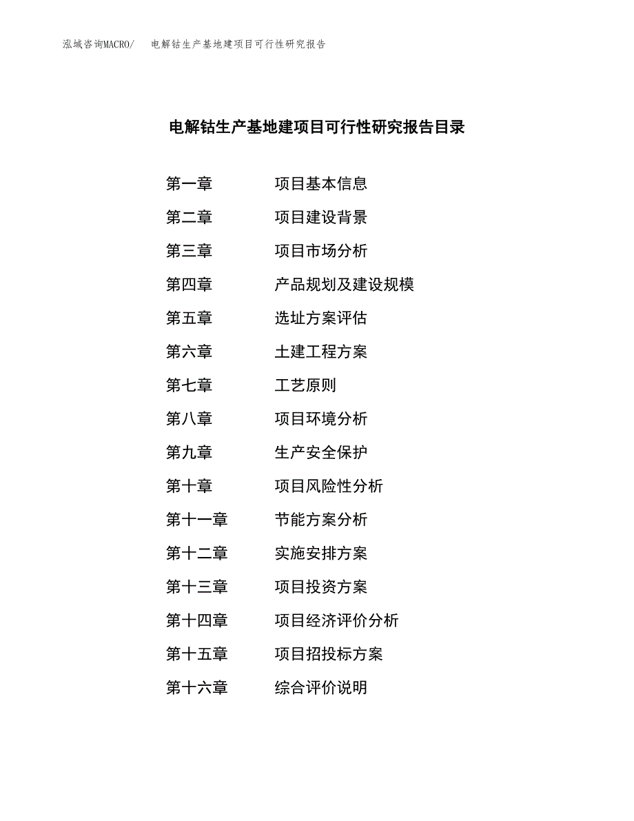 （模板）电解钴生产基地建项目可行性研究报告_第3页