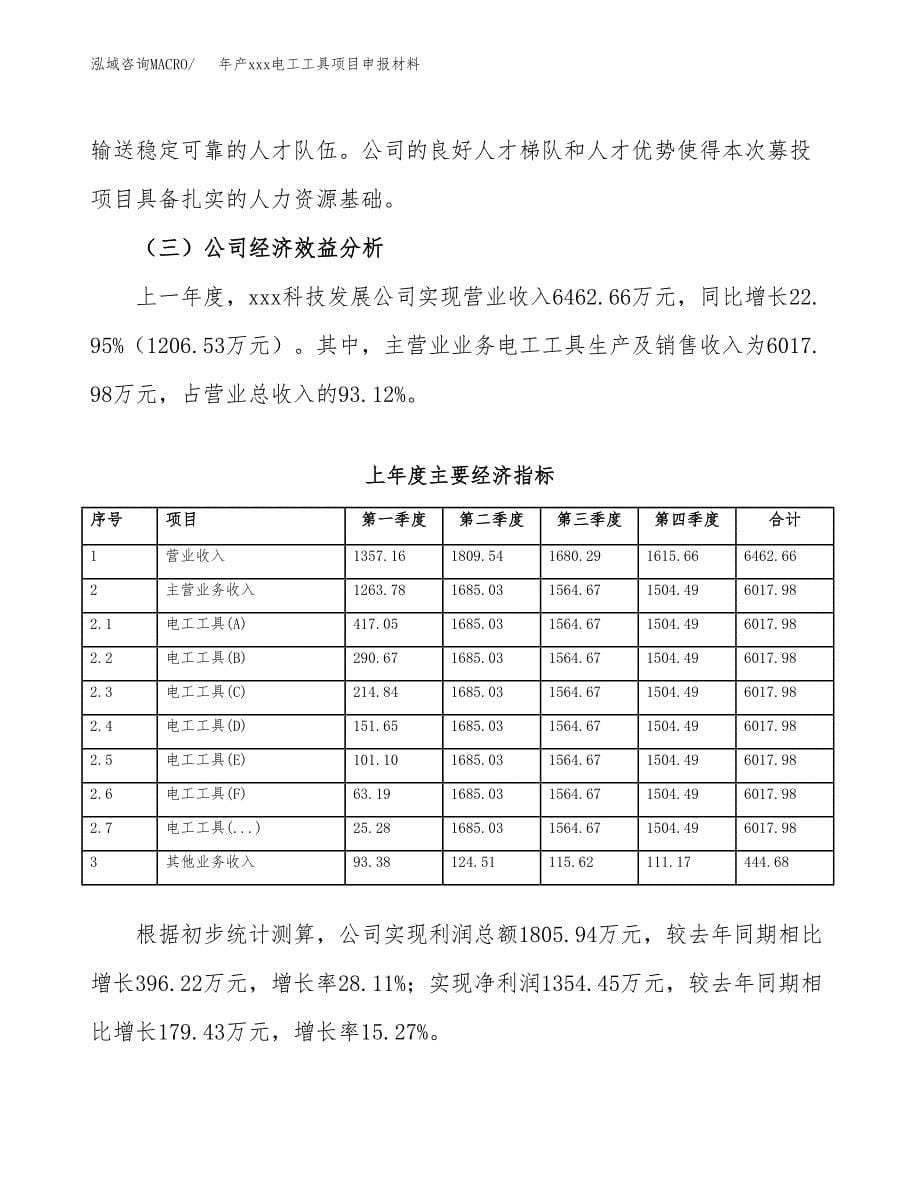 年产xxx电工工具项目申报材料_第5页