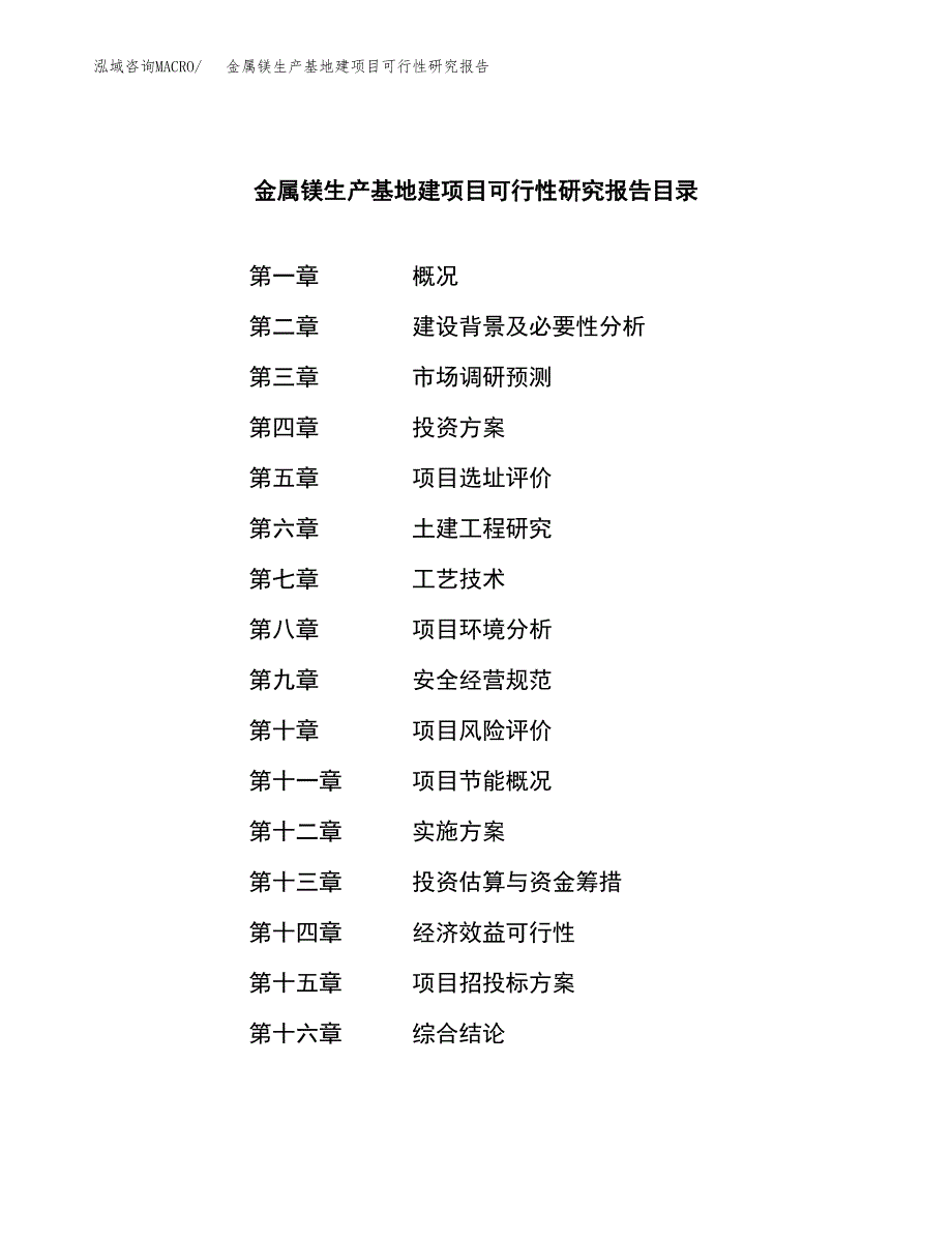 （模板）金属镁生产基地建项目可行性研究报告_第3页