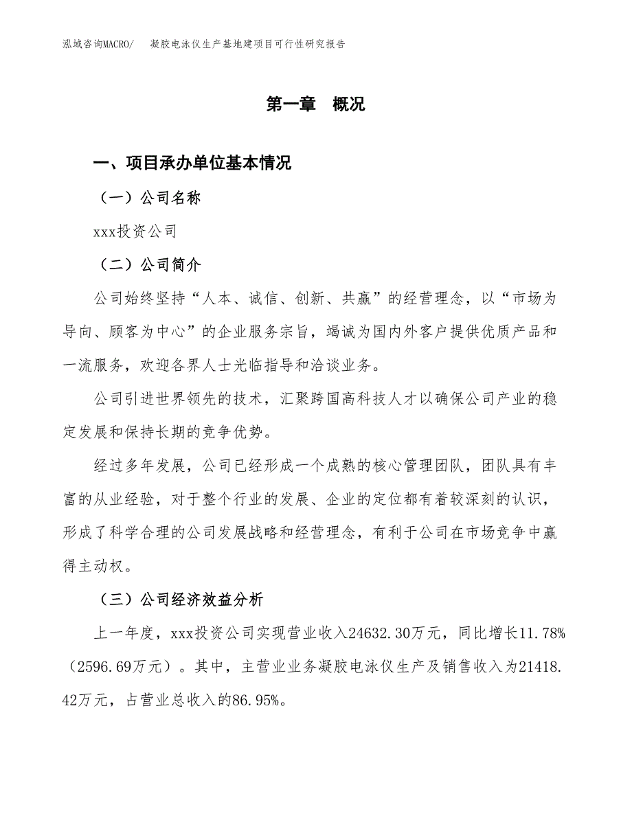 （模板）凝胶电泳仪生产基地建项目可行性研究报告 (1)_第4页