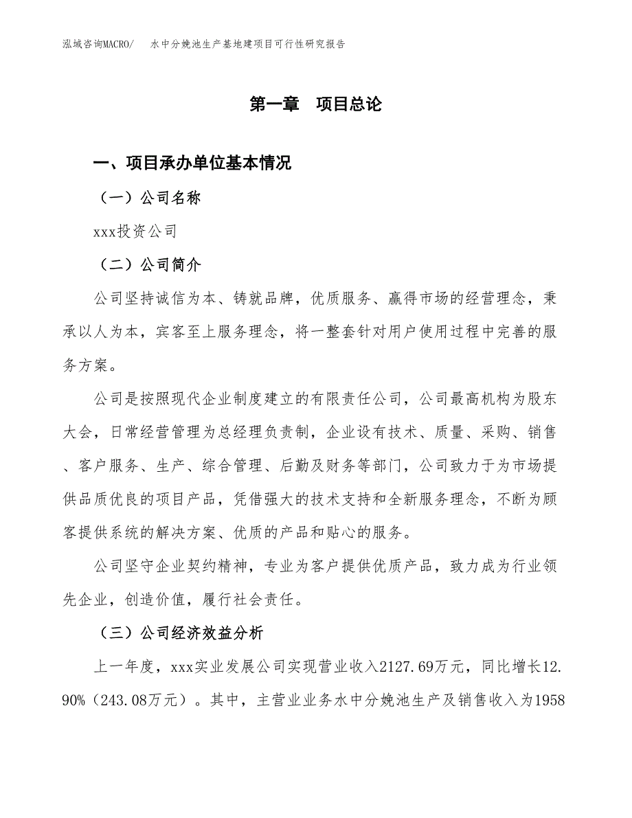 （模板）水中分娩池生产基地建项目可行性研究报告_第4页