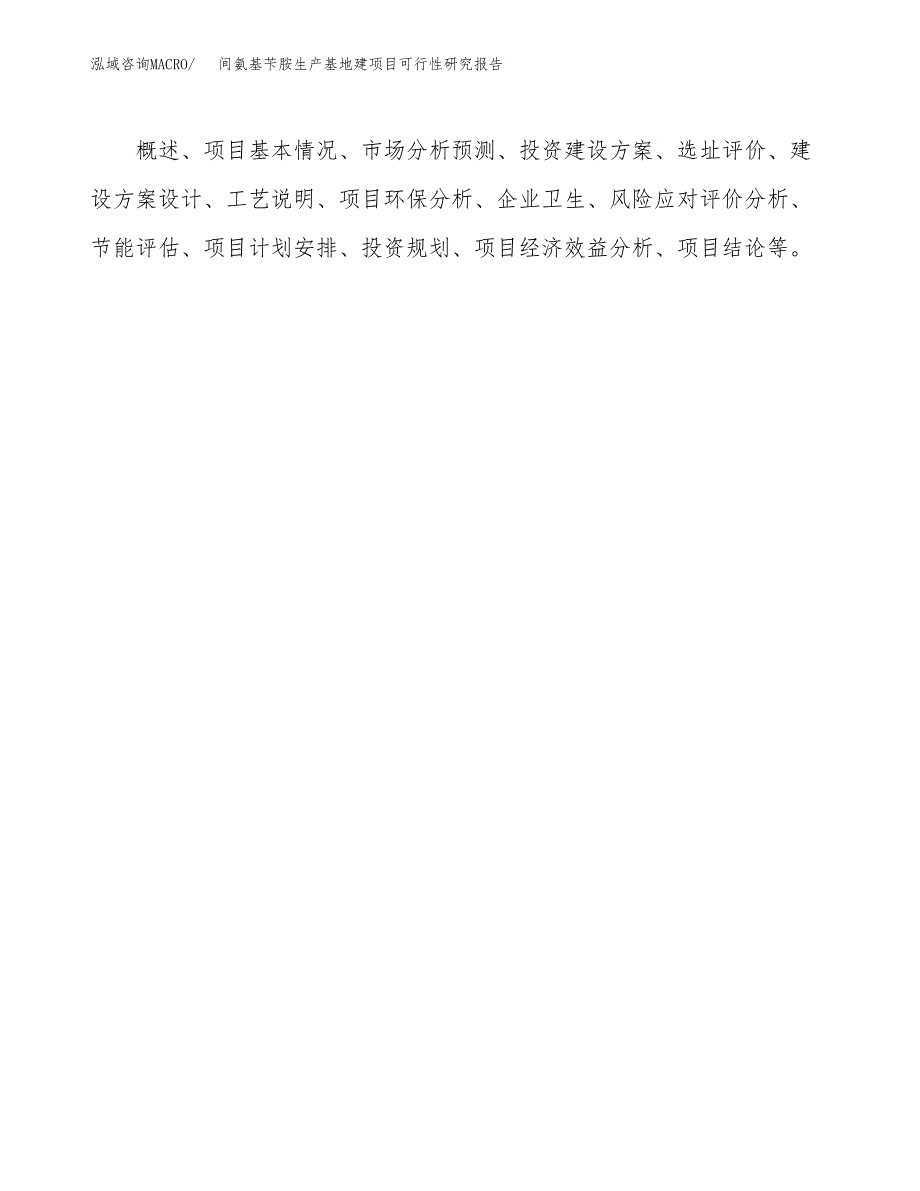 （模板）间氨基苄胺生产基地建项目可行性研究报告_第3页