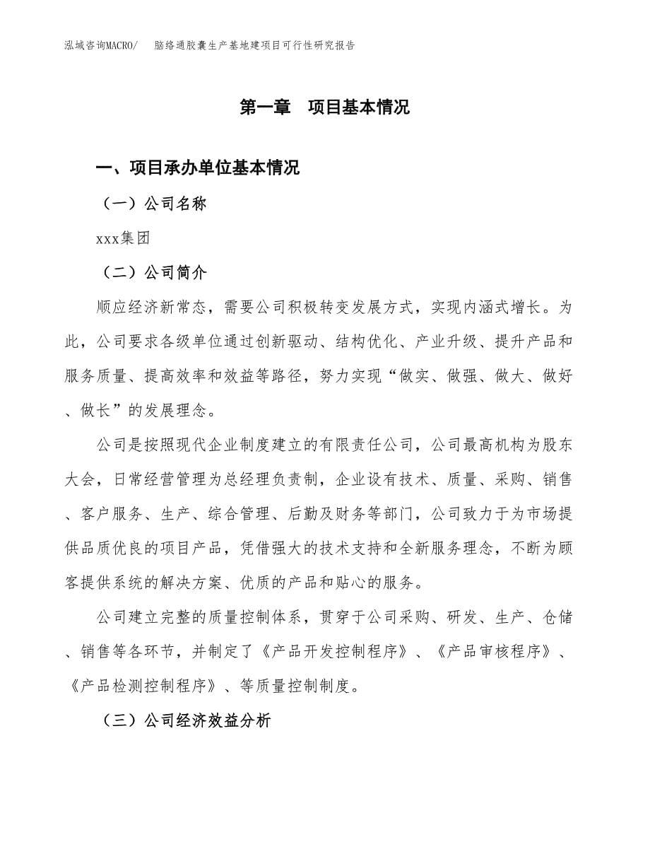 （模板）脑络通胶囊生产基地建项目可行性研究报告_第5页