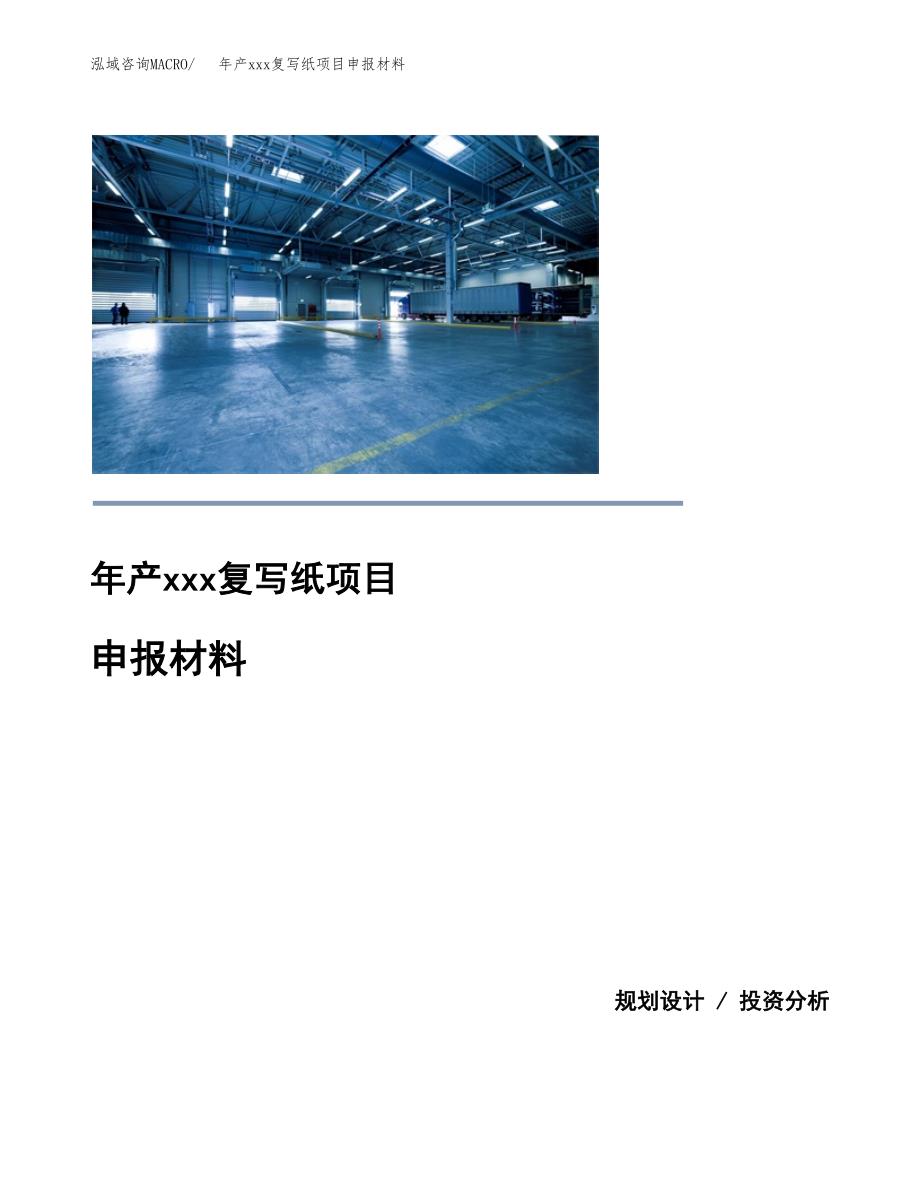 年产xxx复写纸项目申报材料_第1页