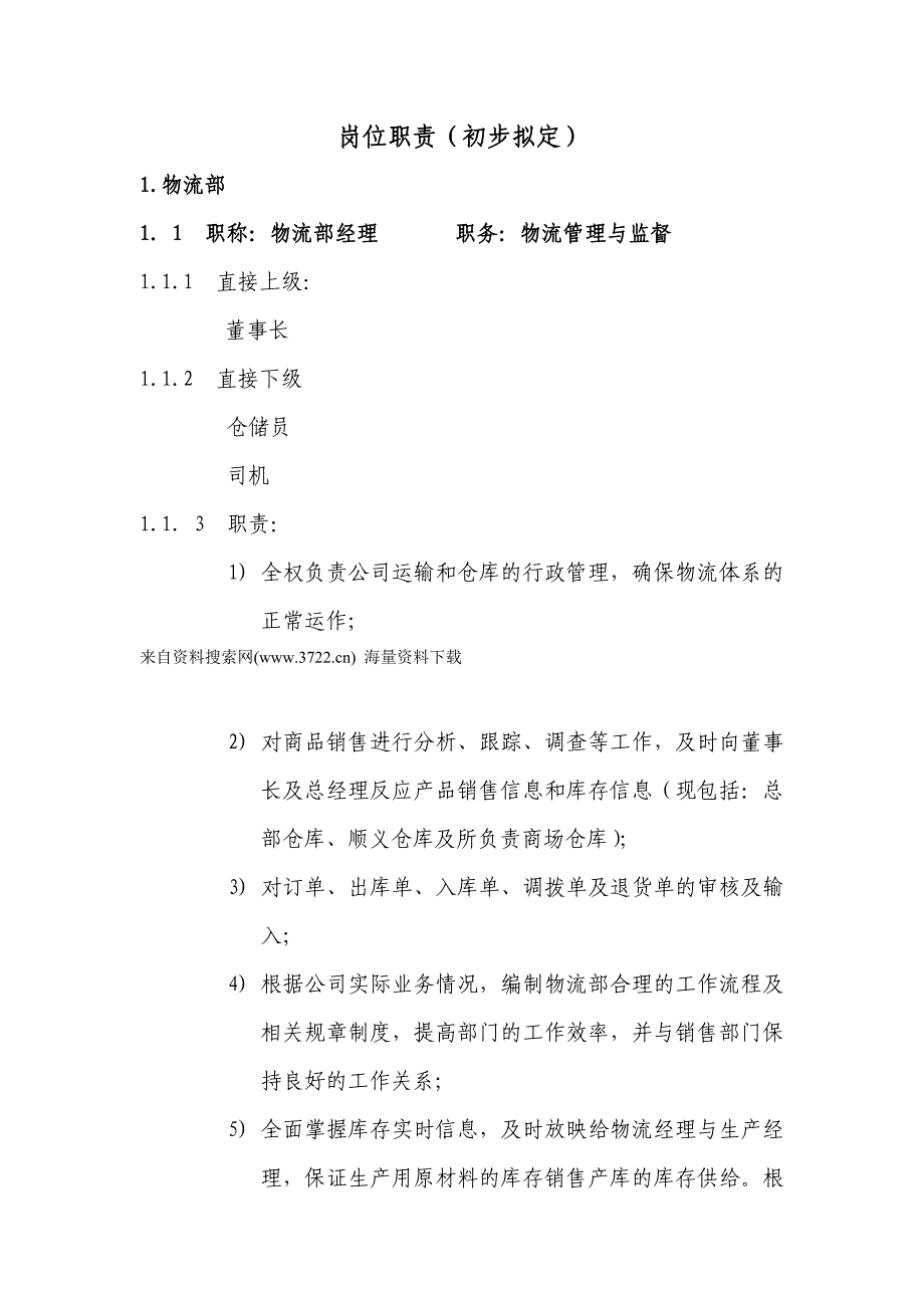 北京市普顿服装制造有限公司岗位职责-成品出入库管理-会计部岗位职责(doc 10页)_第1页