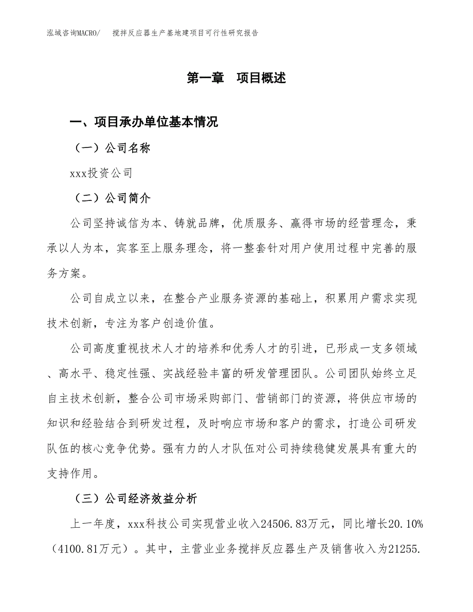 （模板）搅拌反应器生产基地建项目可行性研究报告_第4页