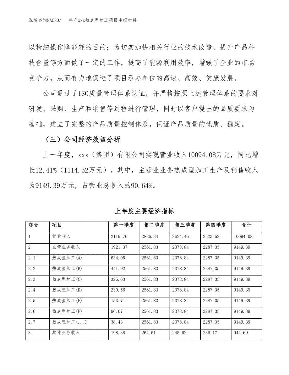 年产xxx热成型加工项目申报材料_第5页