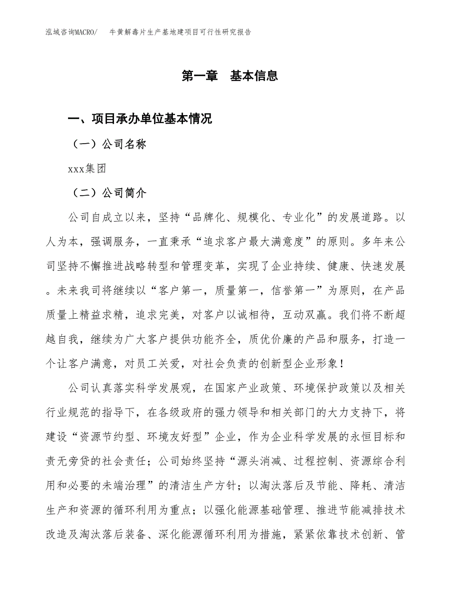 （模板）牛黄解毒片生产基地建项目可行性研究报告_第4页