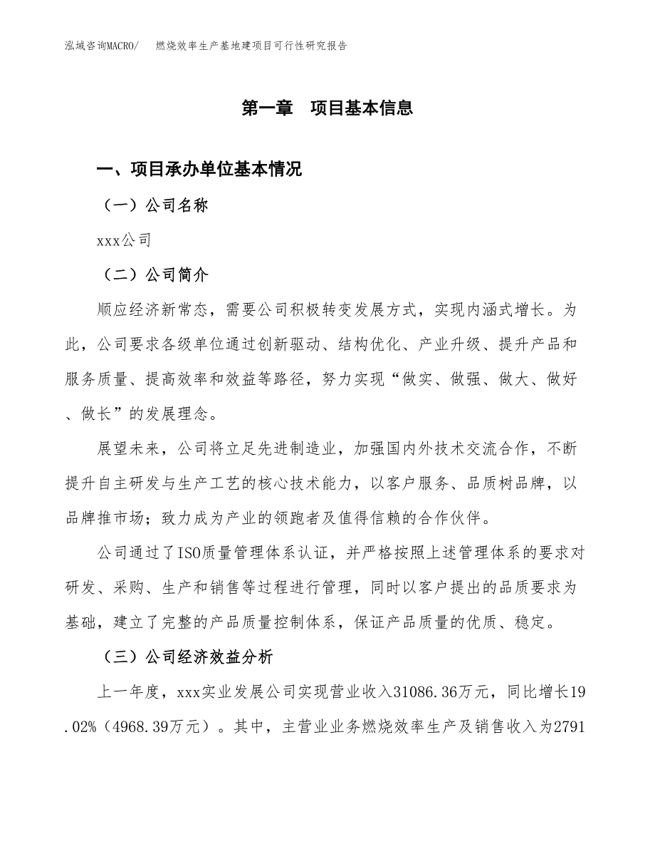 （模板）燃烧效率生产基地建项目可行性研究报告 (1)_第4页