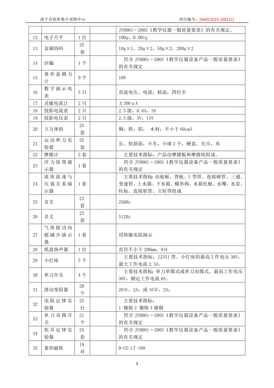 南宁市第十三中学教学设备采购项目竞争性谈判采购文件_第4页