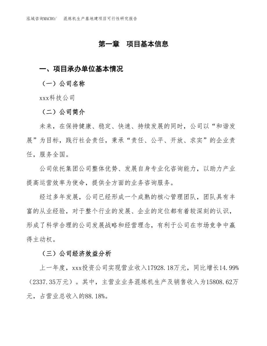 （模板）混炼机生产基地建项目可行性研究报告 (1)_第5页